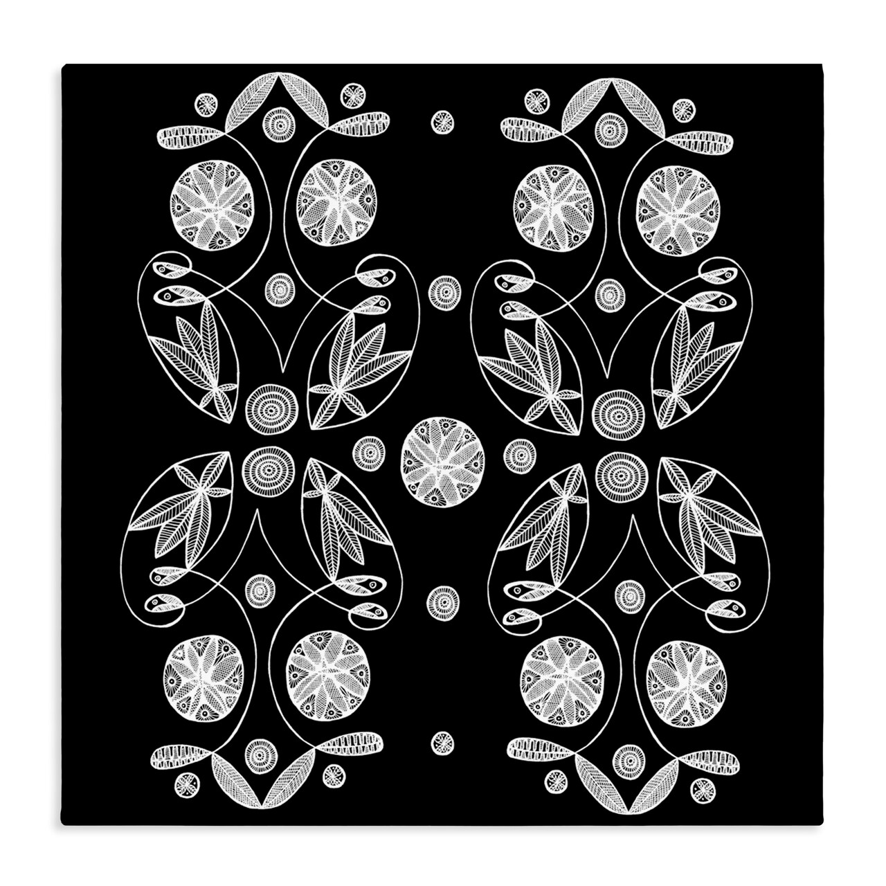 Stupell Industries Symmetrical Flower-Like Patterns Canvas, design by El Perkin